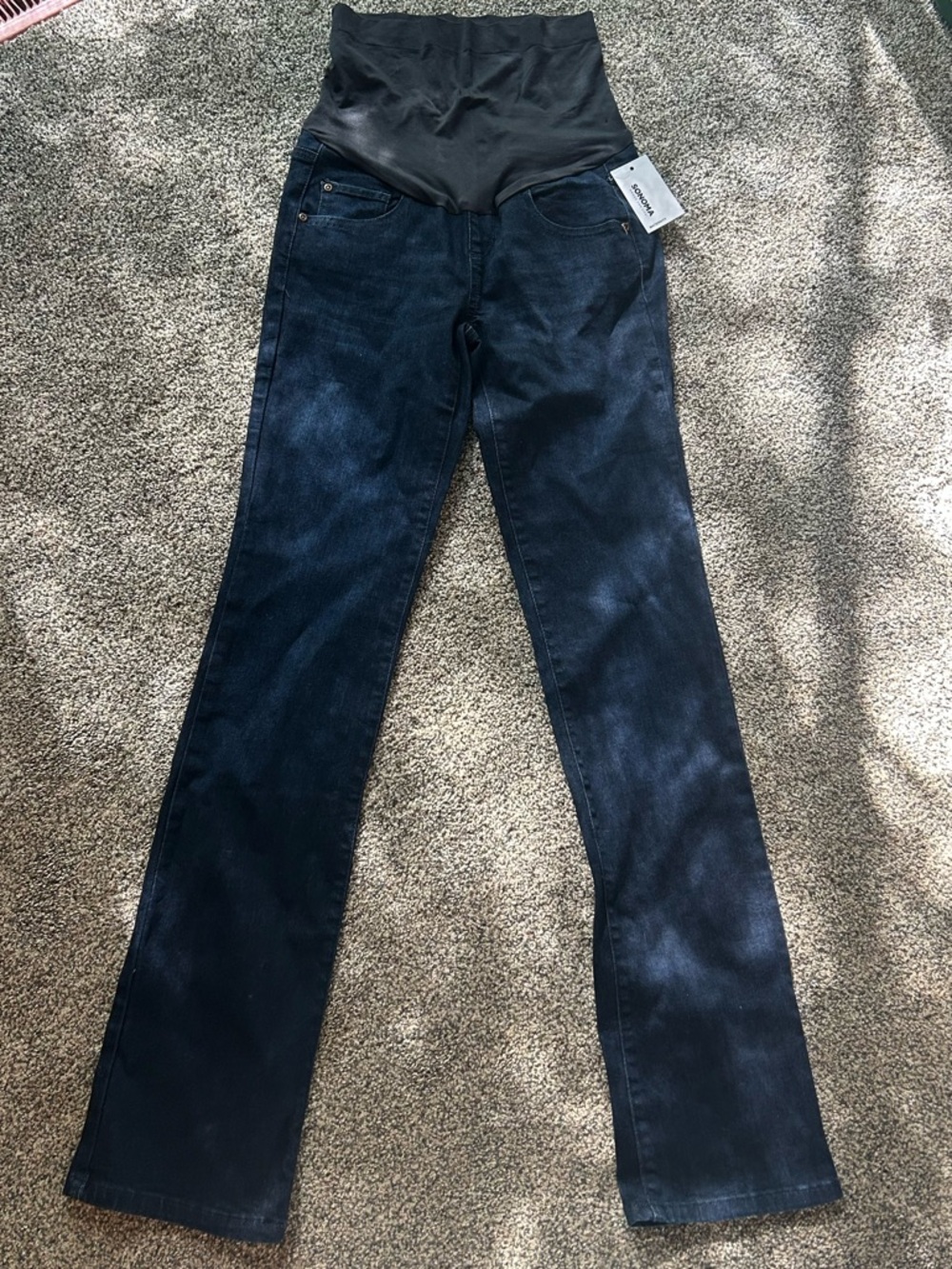 Sonoma Dark Blue Denim Maternity Jeans NWT size 2 Tall